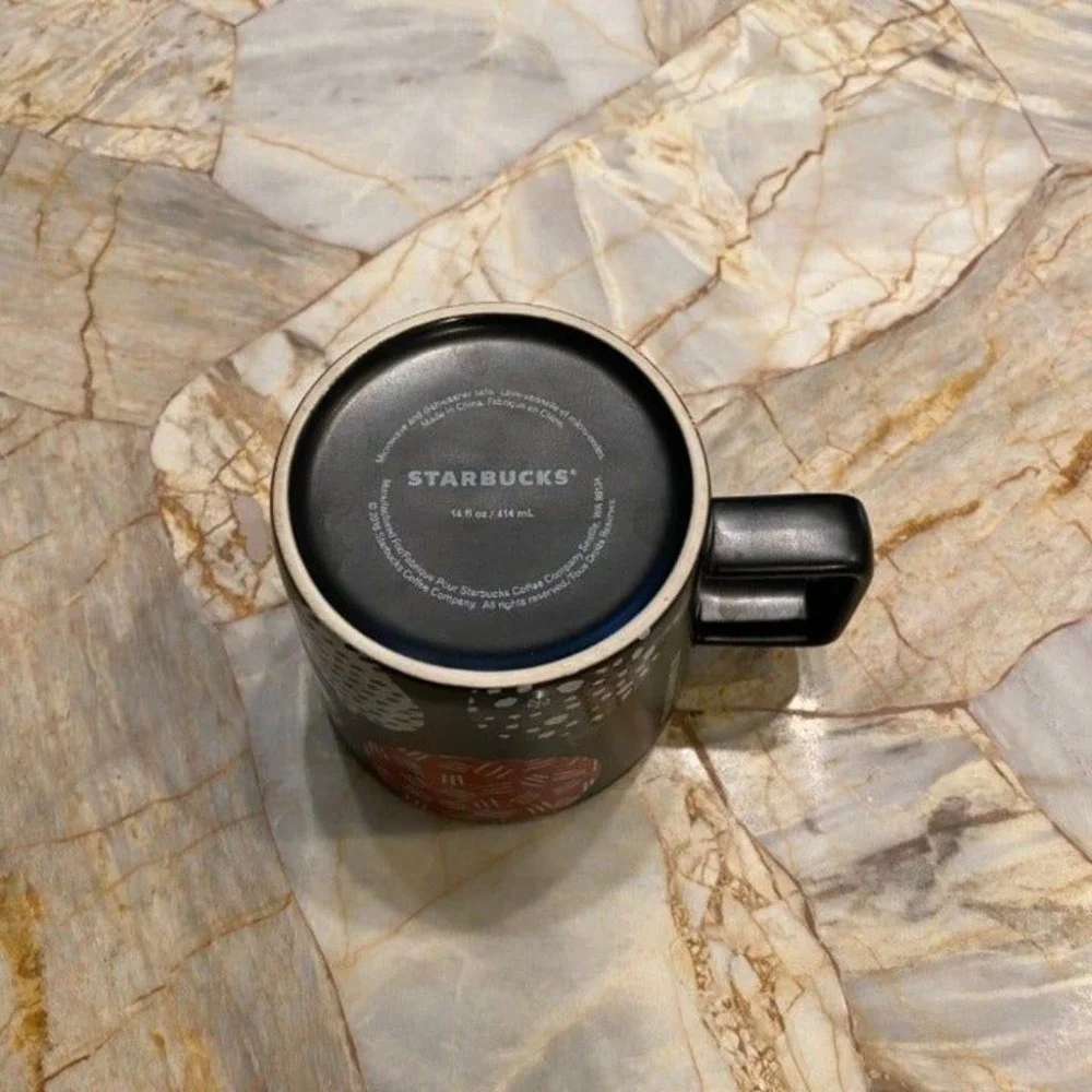 Set of 2 Starbucks Tea Coffee Cup Mug Black Decor